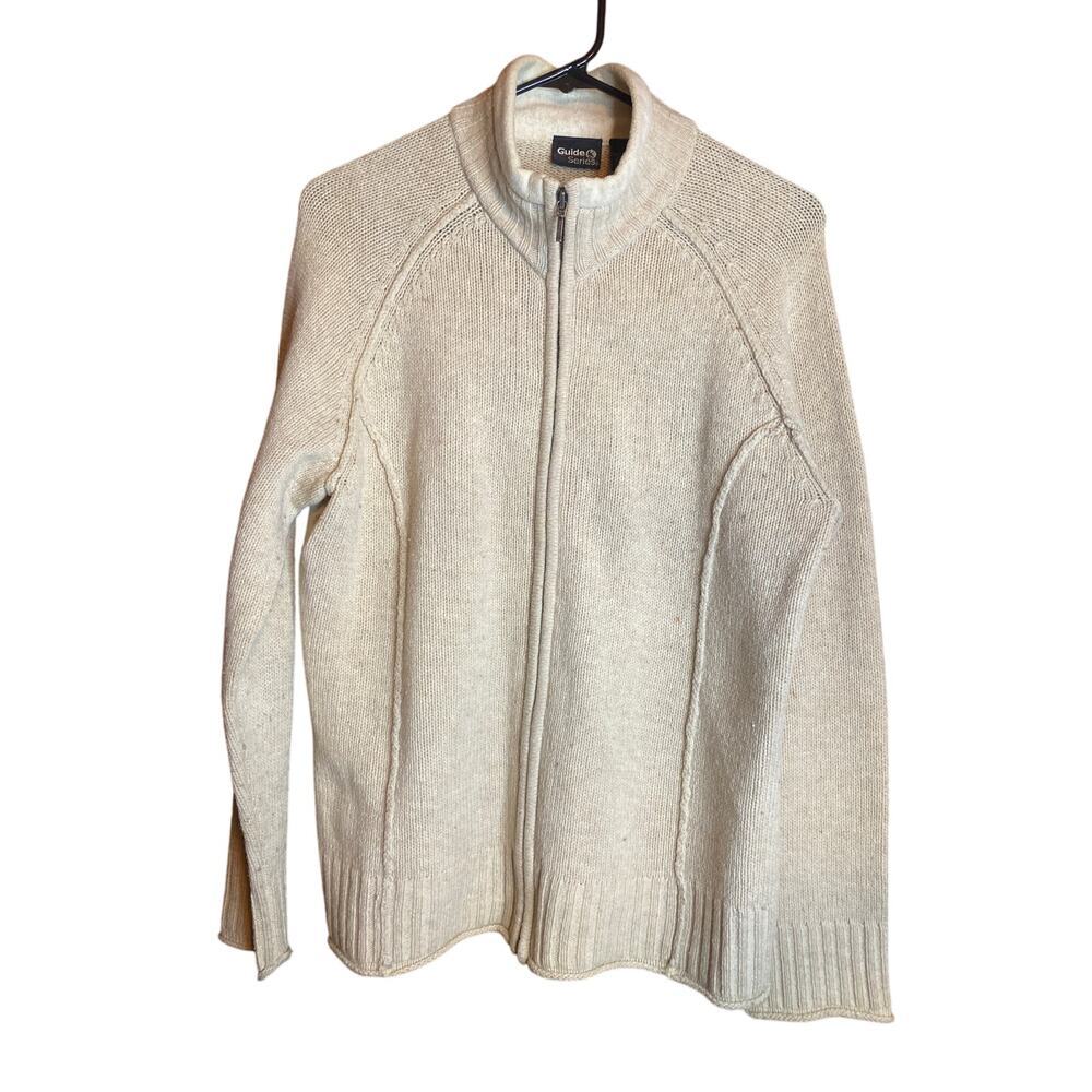 VINTAGE Unisex Guide Series Cream Speckled Lambswool Large Zip Up